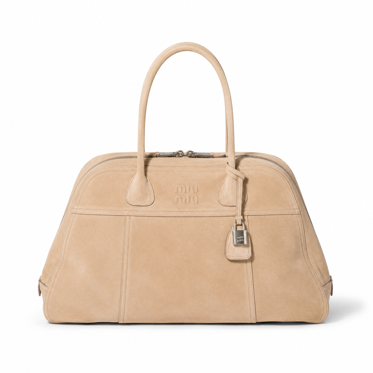 Miu Miu Vivant brown suede bowling bag