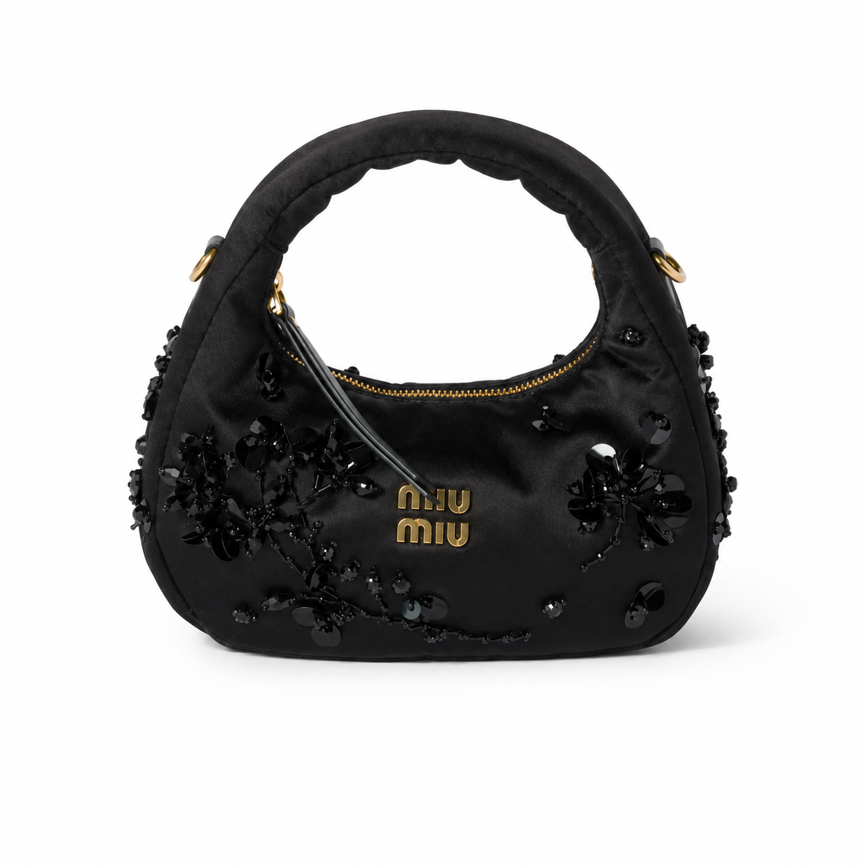 Miu Miu Wander Embroidered Duchesse Satin Mini Handbag