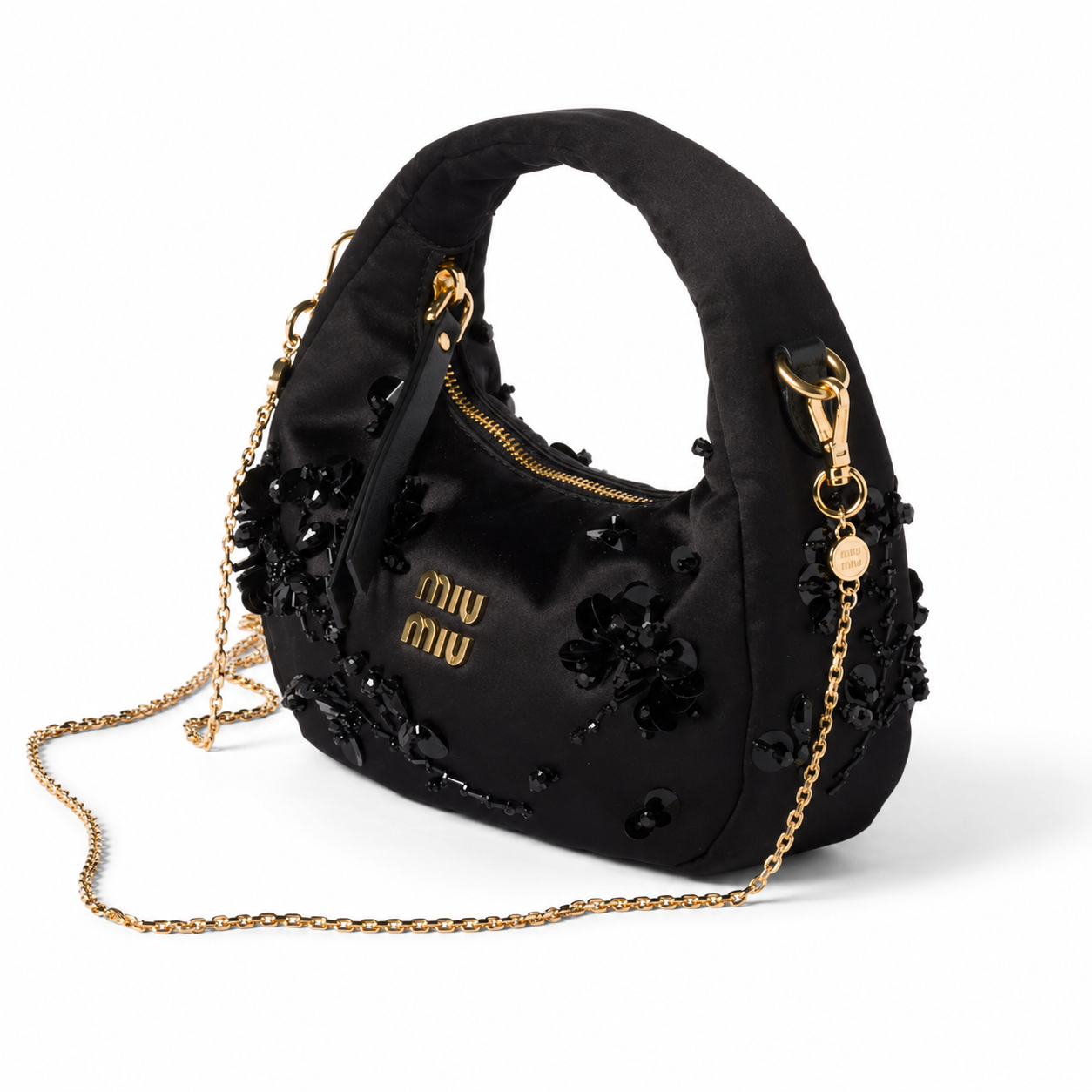 Miu Miu Wander Embroidered Duchesse Satin Mini Handbag