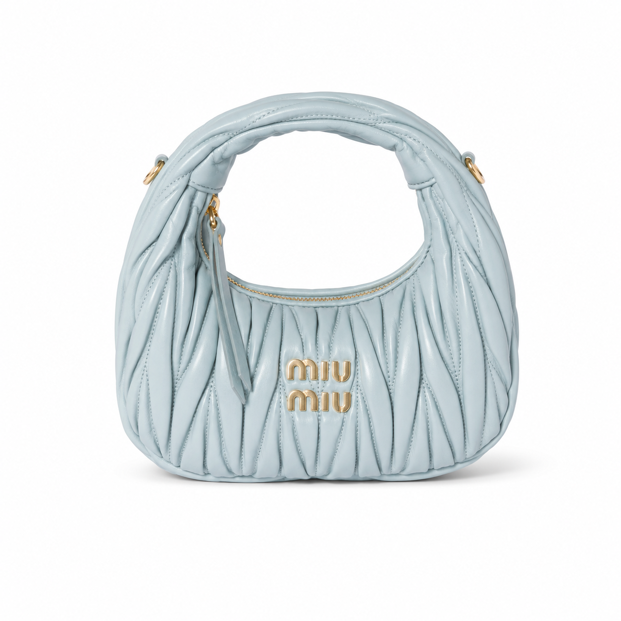 Miu Miu Wander Matelassé Nappa Leather Mini Hobo Bag