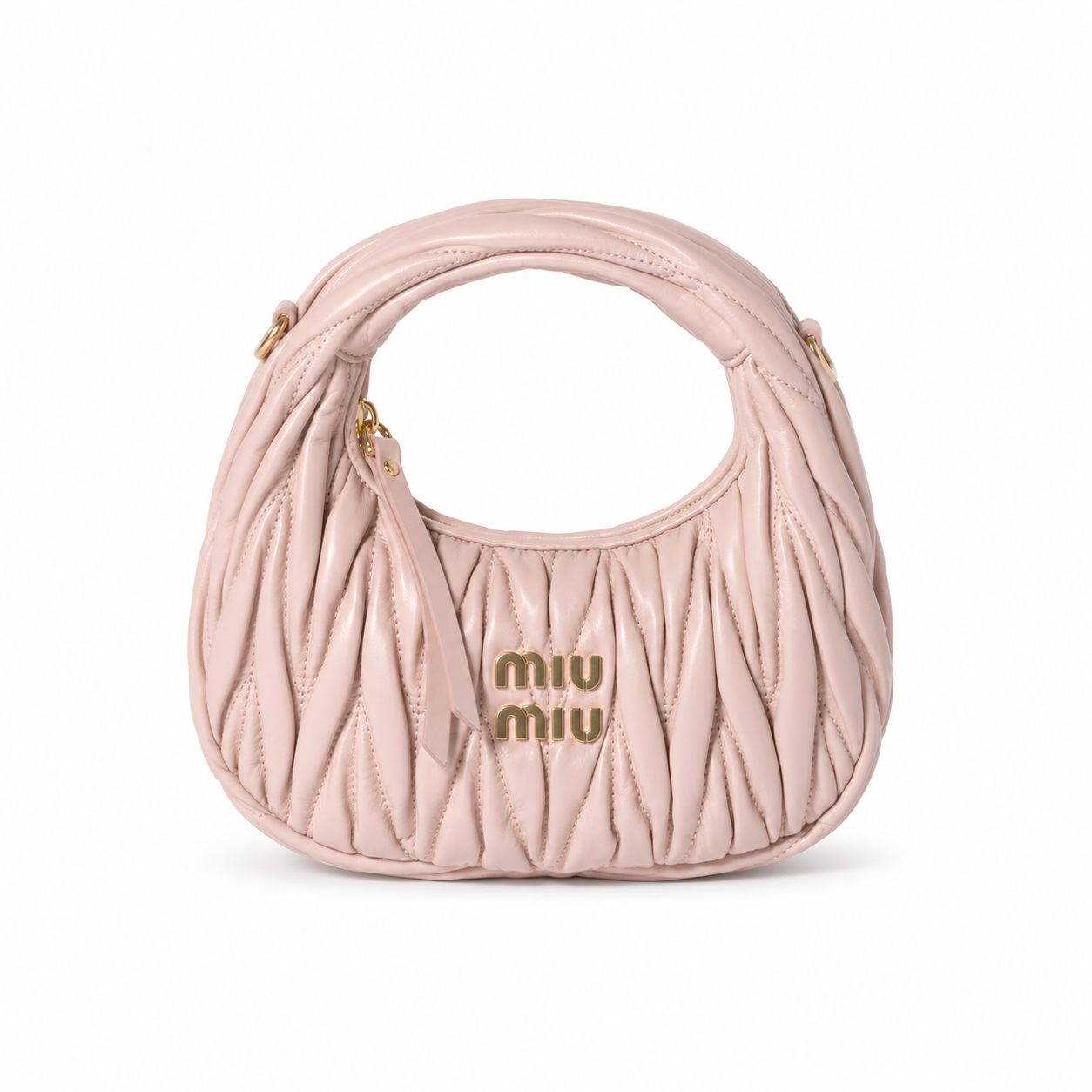 Miu Miu Wander Matelassé Nappa Leather Mini Hobo Bag