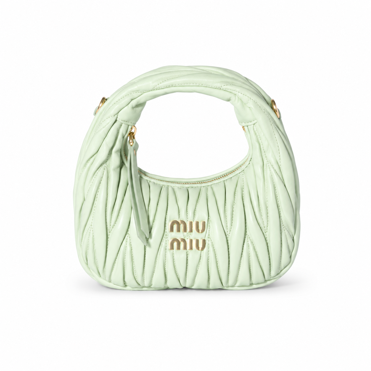 Miu Miu Wander Matelassé Nappa Leather Mini Hobo Bag