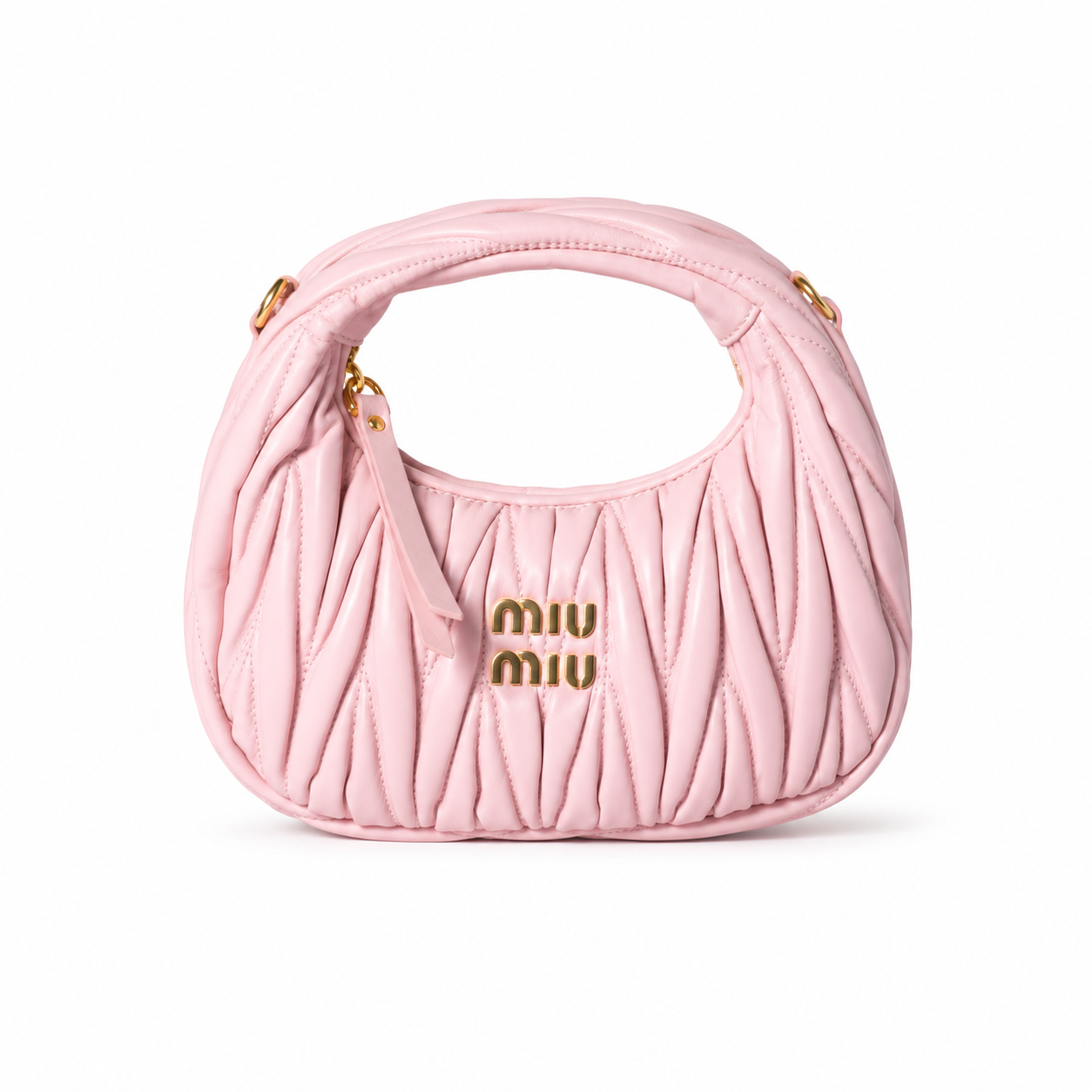 Miu Miu Wander Matelassé Nappa Leather Mini Hobo Bag