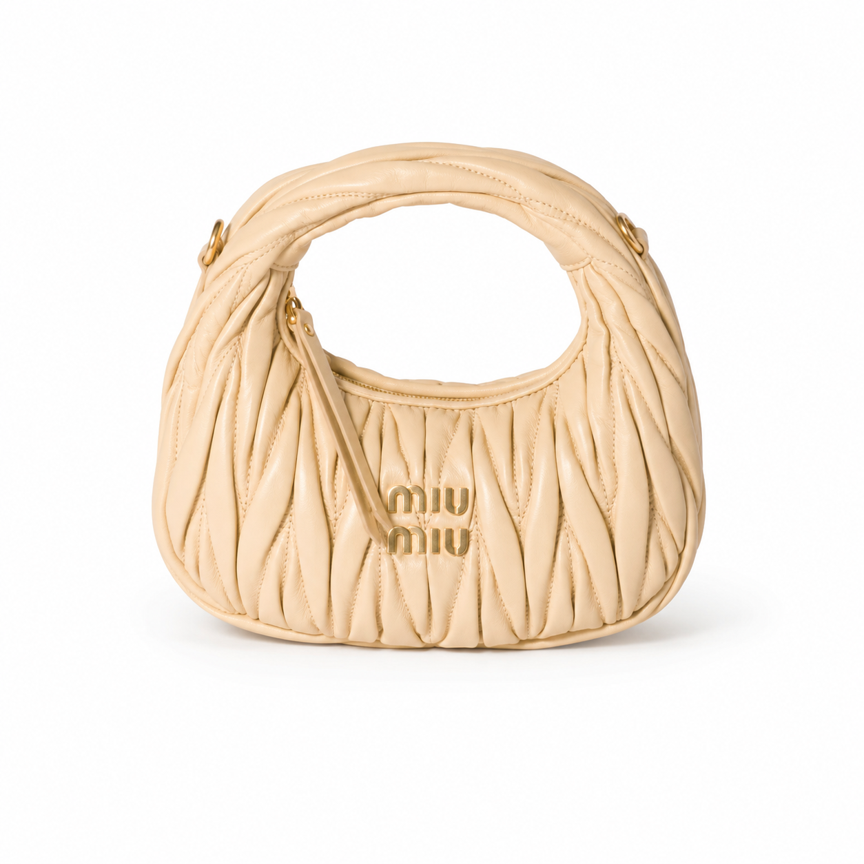 Miu Miu Wander Matelassé Nappa Leather Mini Hobo Bag
