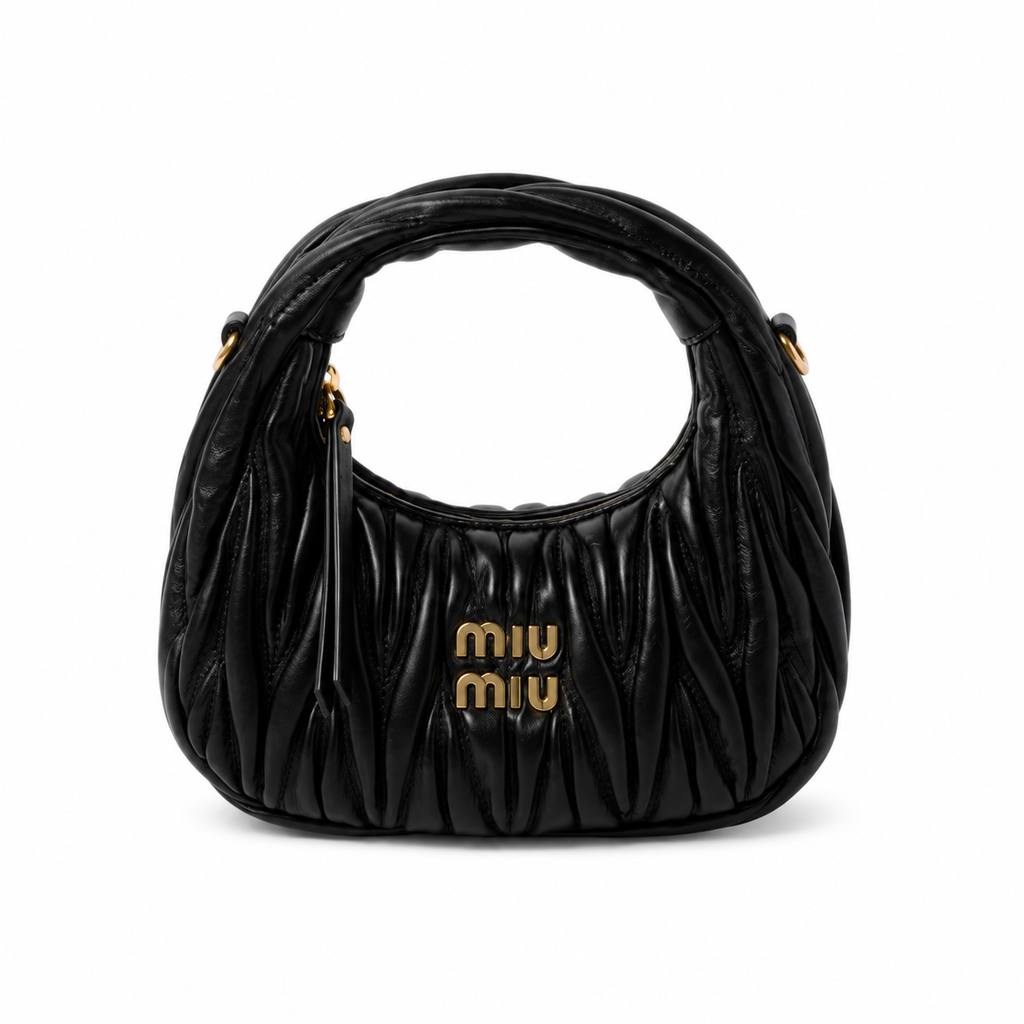 Miu Miu Wander Matelassé Nappa Leather Mini Hobo Bag