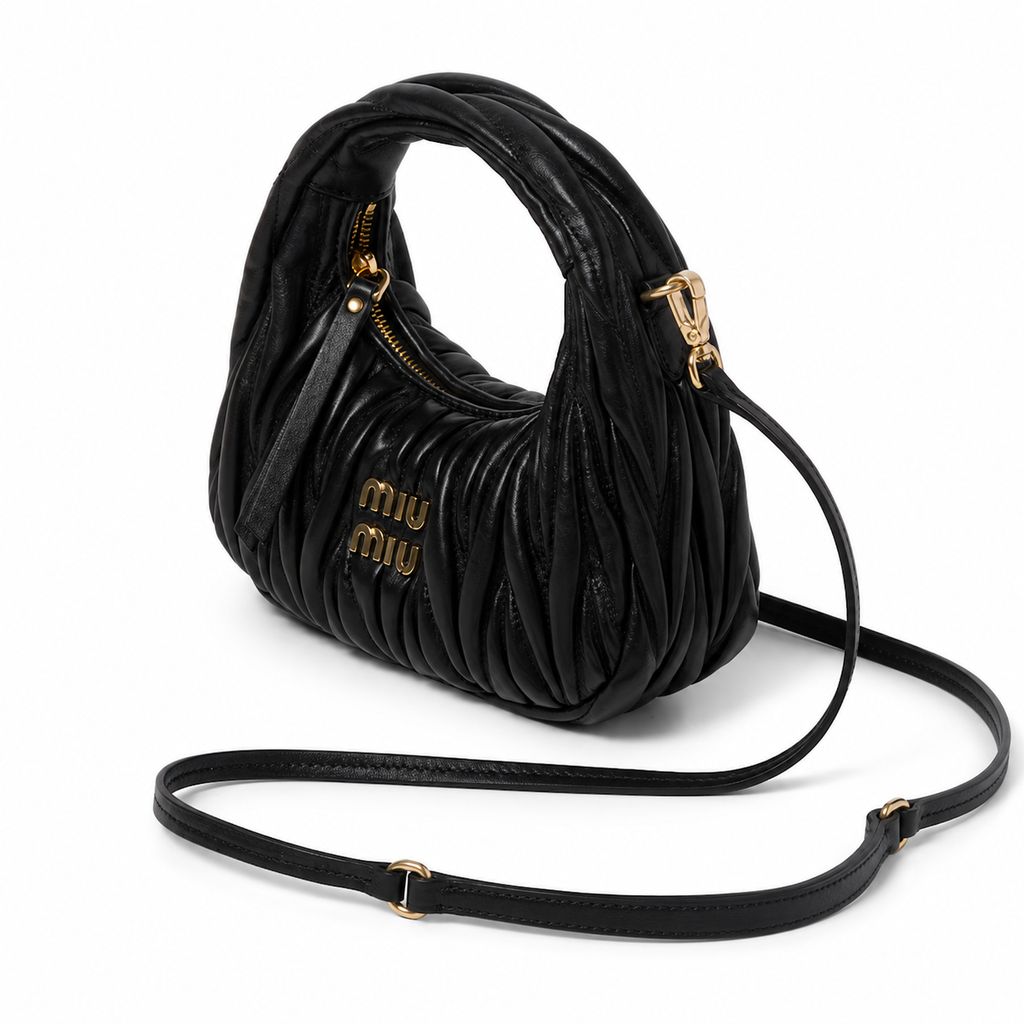 Miu Miu Wander Matelassé Nappa Leather Mini Hobo Bag