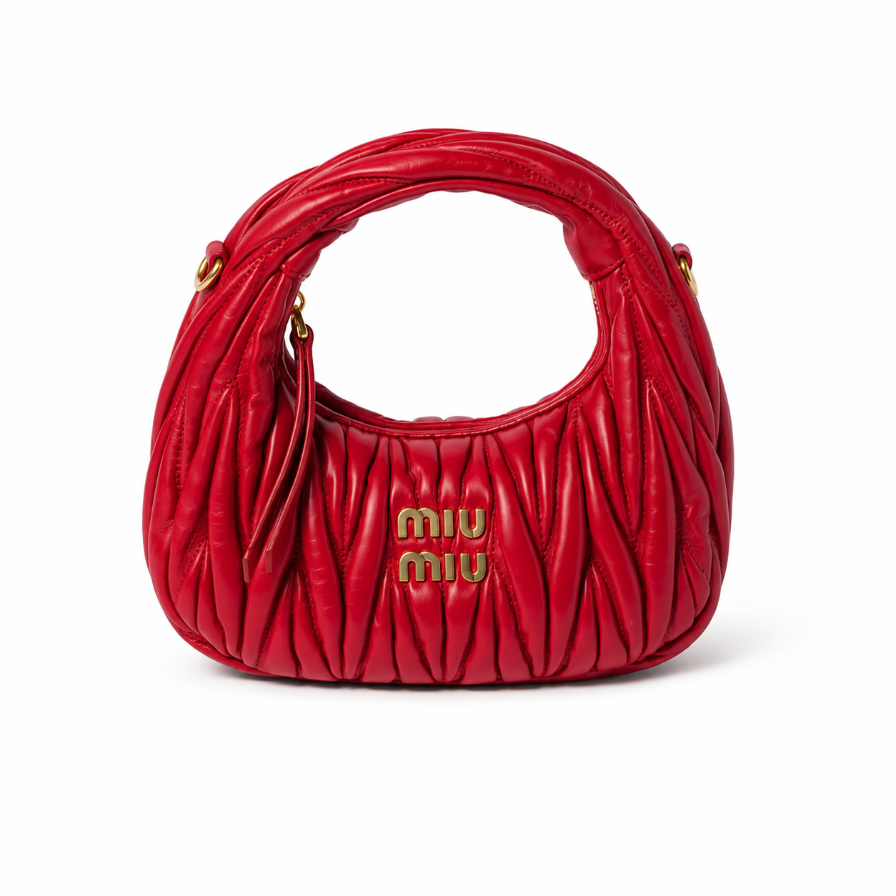 Miu Miu Wander Matelassé Nappa Leather Mini Hobo Bag