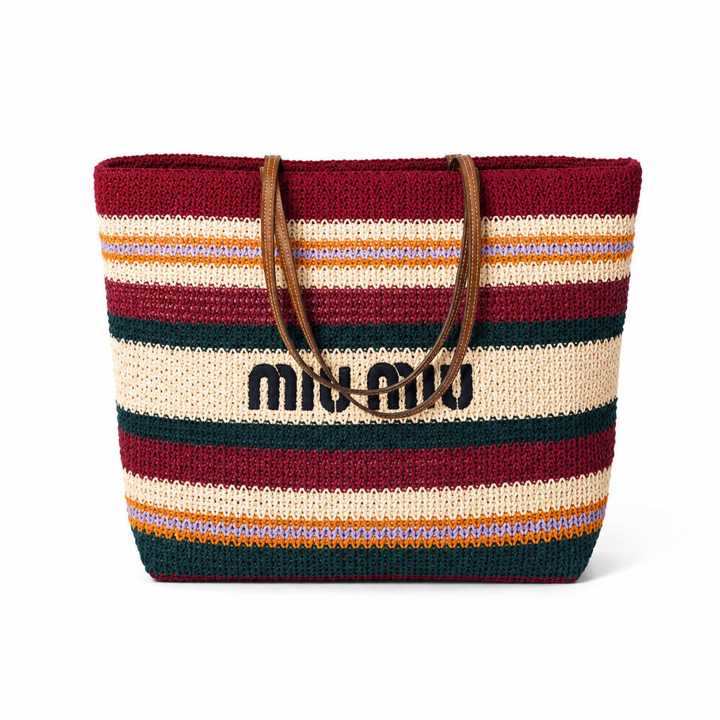 Miu Miu Spring/Summer 2026 Woven Fabric Large Tote Bag