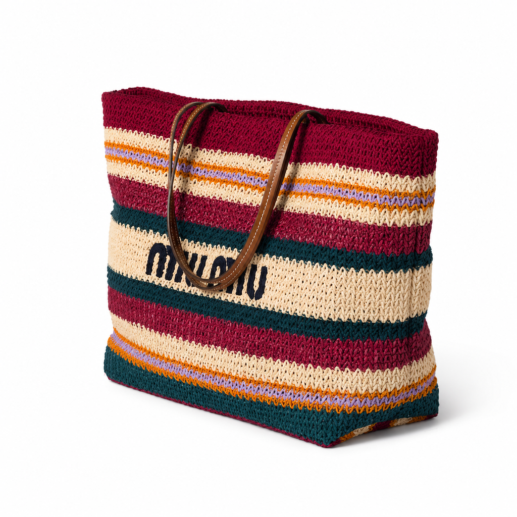 Miu Miu Spring/Summer 2026 Woven Fabric Large Tote Bag