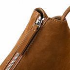 The Row Nu Mini Twin Crossbody Bag – Minimalist Suede Leather Small Square Bag with Dual Compartments,