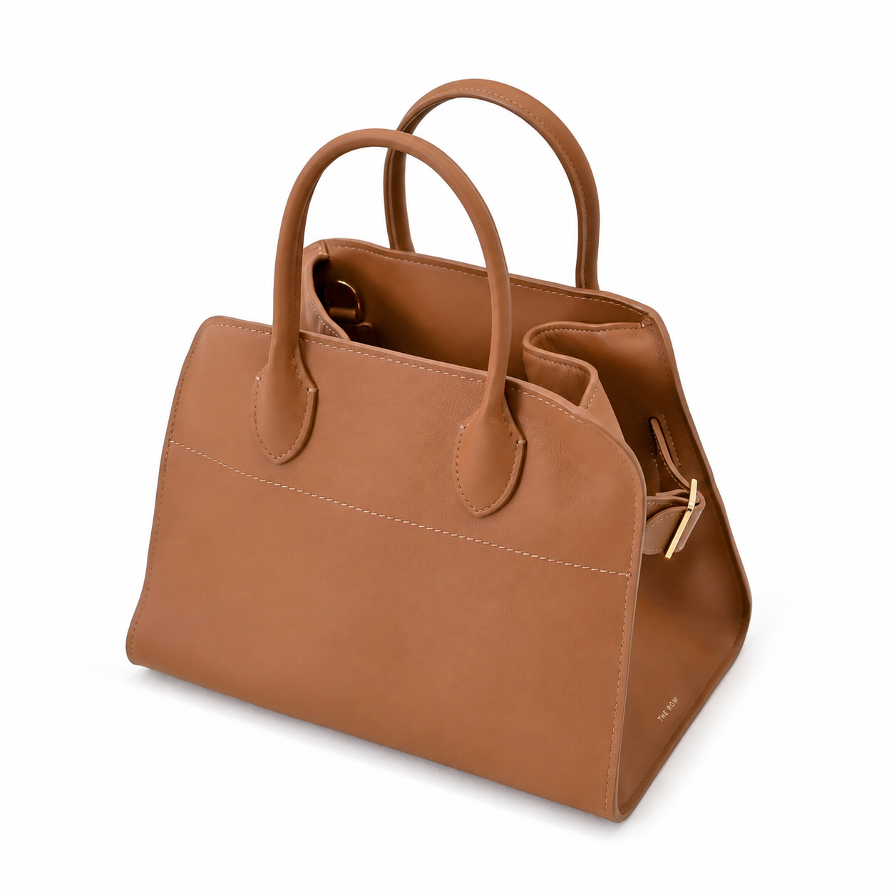 The Row Soft Margaux 12 Leather Tote Bag | Large Capacity Commuter Handbag with Detachable Strap | Women's Designer Shoulder Bag
