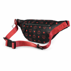 MCM Black/Red Visetos Medium Belt Bag / Chest Bag – Signature Monogram & Adjustable Webbing Strap