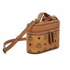 MCM Rockstar Vanity Case Mini Cosmetic Bag – Cognac Visetos with Gold-Tone Ring Charm