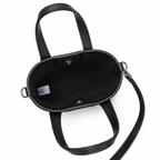 MCM Liz Visetos Mini Tote Bag – Black with Gold Plaque & Detachable Strap