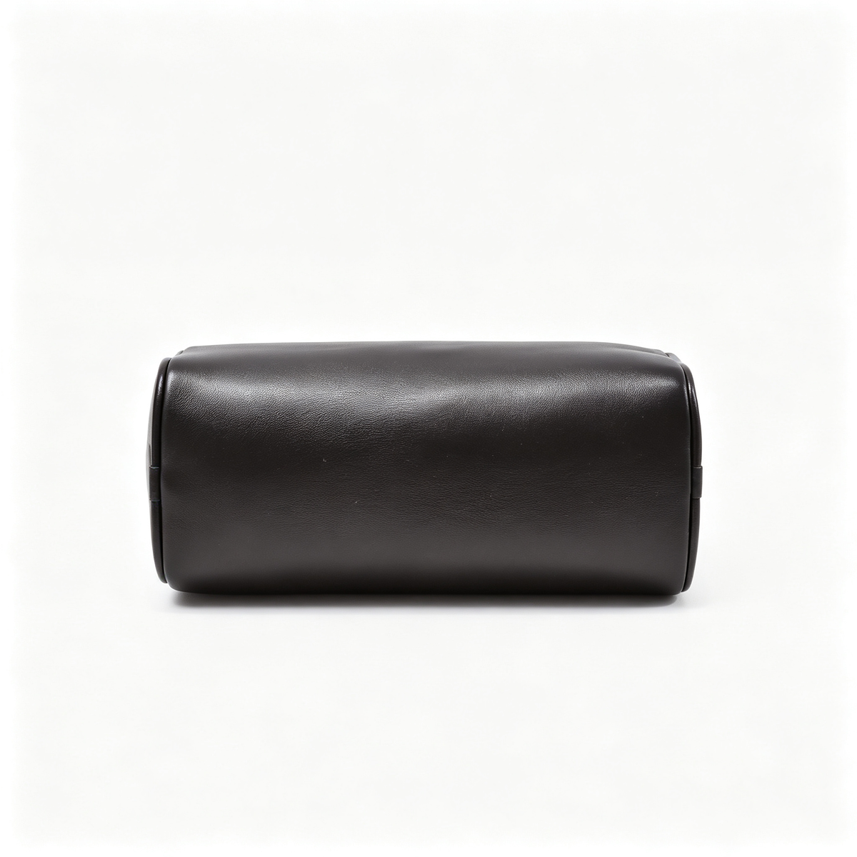 The Row Edith Barrel Bag | Small Grained Calf Leather Cylinder Bag | Black Shoulder Bag