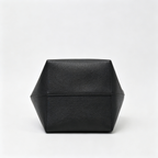 The Row Park Bucket Bag Large | 38cm Pebbled Calfskin Water Bucket Tote | Black Shoulder Bag