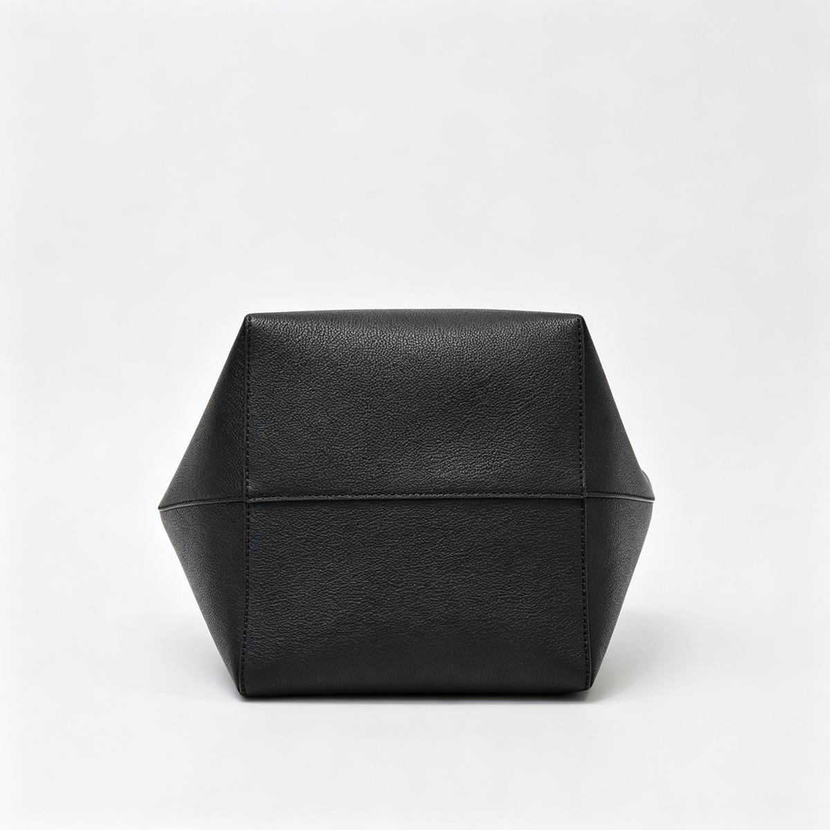 The Row Park Bucket Bag Large | 38cm Pebbled Calfskin Water Bucket Tote | Black Shoulder Bag