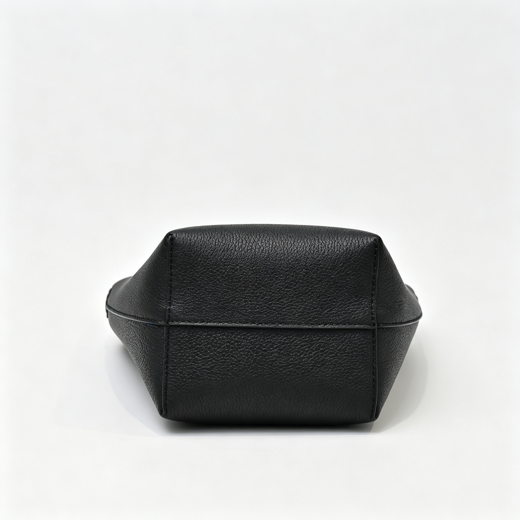 The Row N/S Park Small Tote Bag | 20cm Pebbled Calfskin Bucket Bag | Black Leather Shoulder Tote