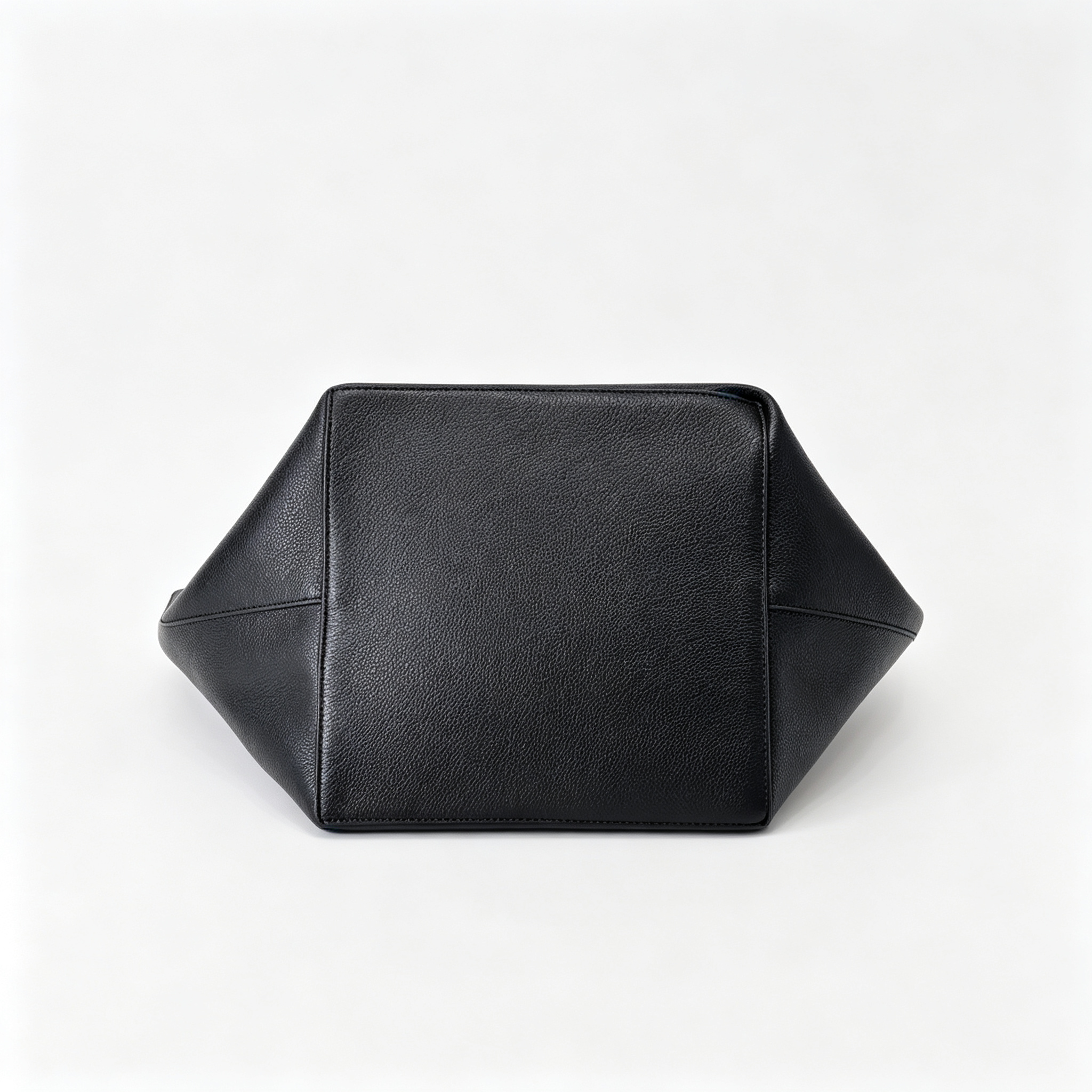 The Row Park Large Tote Bag | 50cm Pebbled Leather Tote | Black Minimalist Handbag
