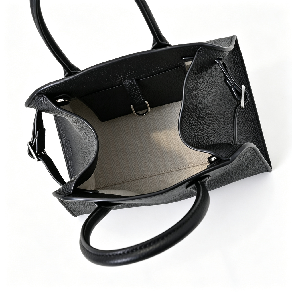 The Row Soft Margaux 12 Leather Tote Bag | Large Capacity Commuter Handbag with Detachable Strap | Women's Designer Shoulder Bag