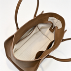The Row Marlo 14 Premium Textured Leather Tote | Large Capacity Shoulder Bag | Elephant Grey Commuter Bag