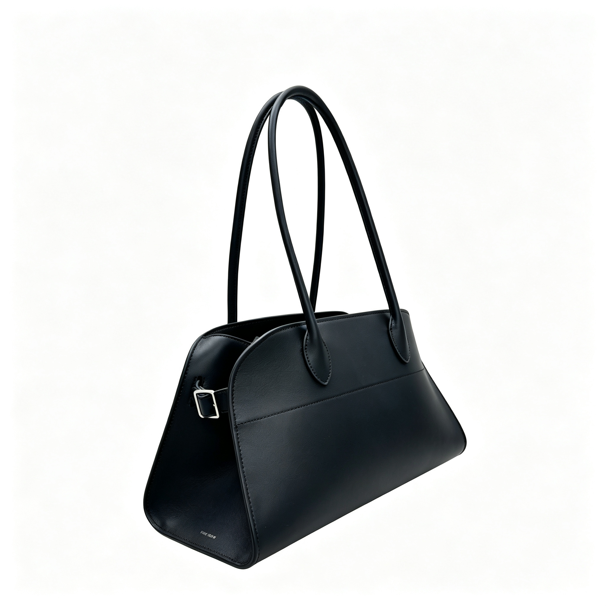 The Row Margaux 15 Medium Bag | 38cm Smooth Calfskin Leather Top Handle Bag | Black Margaux Tote