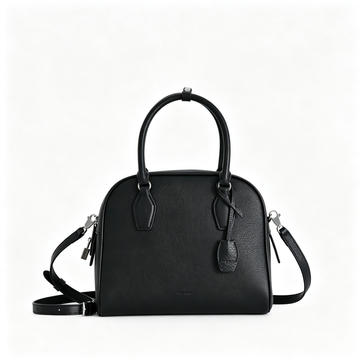 The Row India 10 Small Grained Leather Bag | 24cm Chalk White Bowling/Doctor Bag | Silver Hardware Top Handle Tote