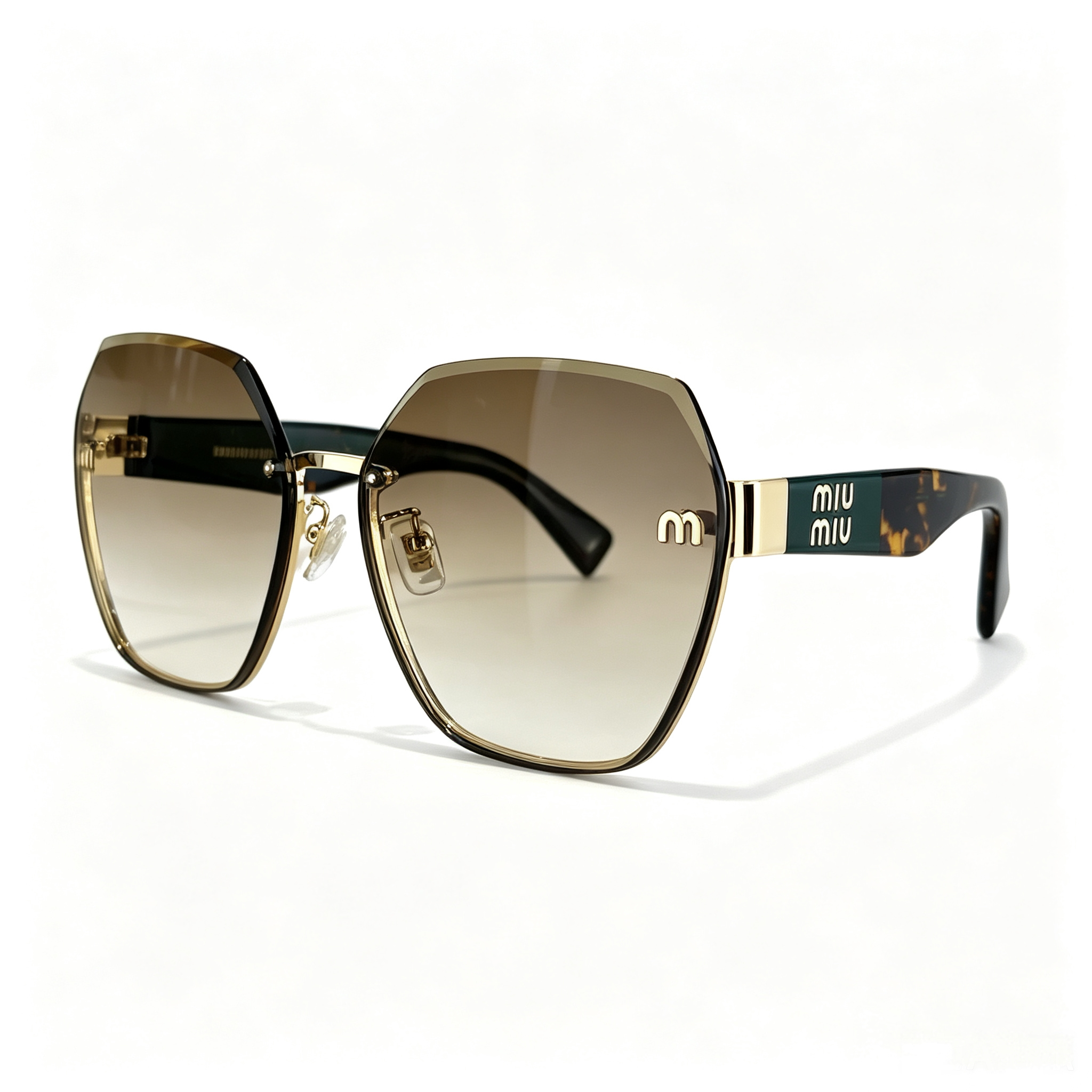 Miu Miu MU 62ZS Series Polygonal Metal Sunglasses