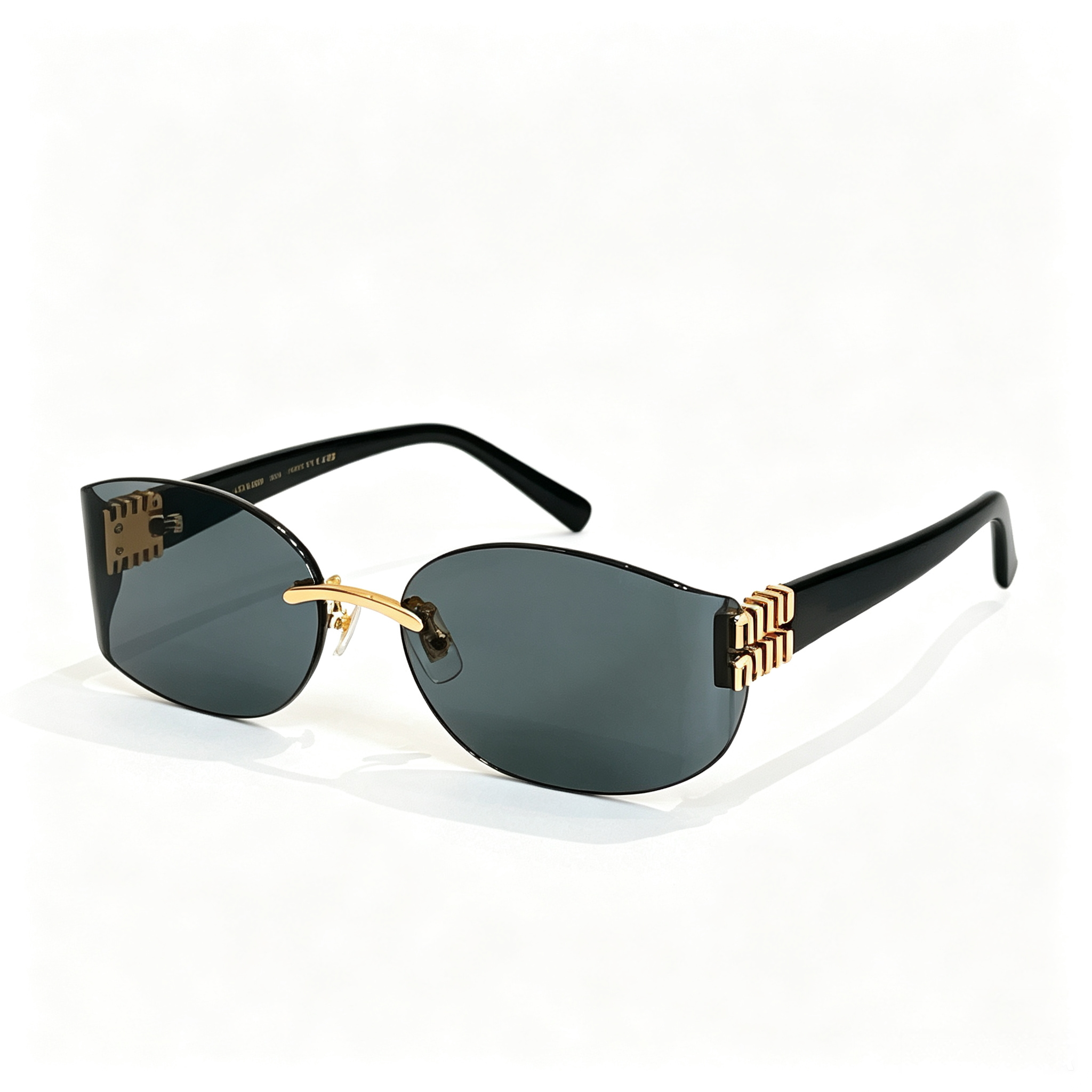 Miu Miu MU 112AV series frameless curved sunglasses