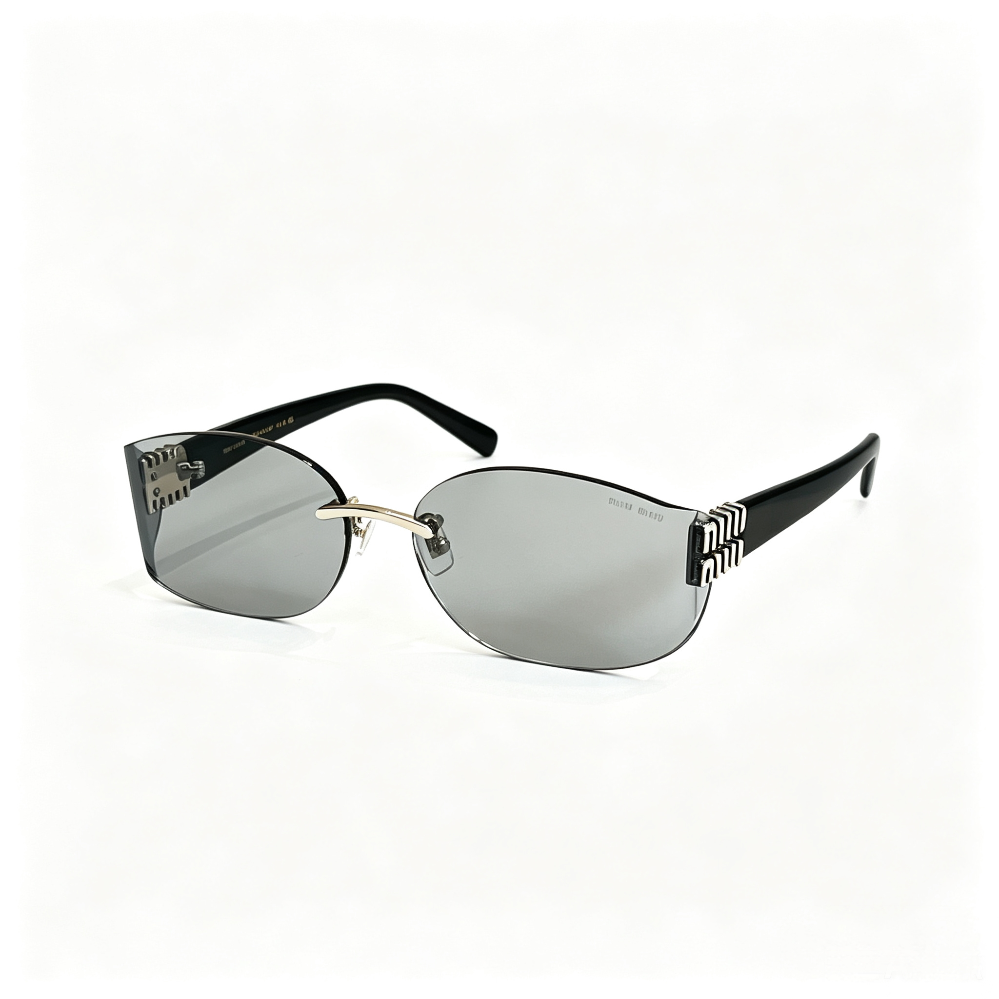 Miu Miu MU 112AV series frameless curved sunglasses