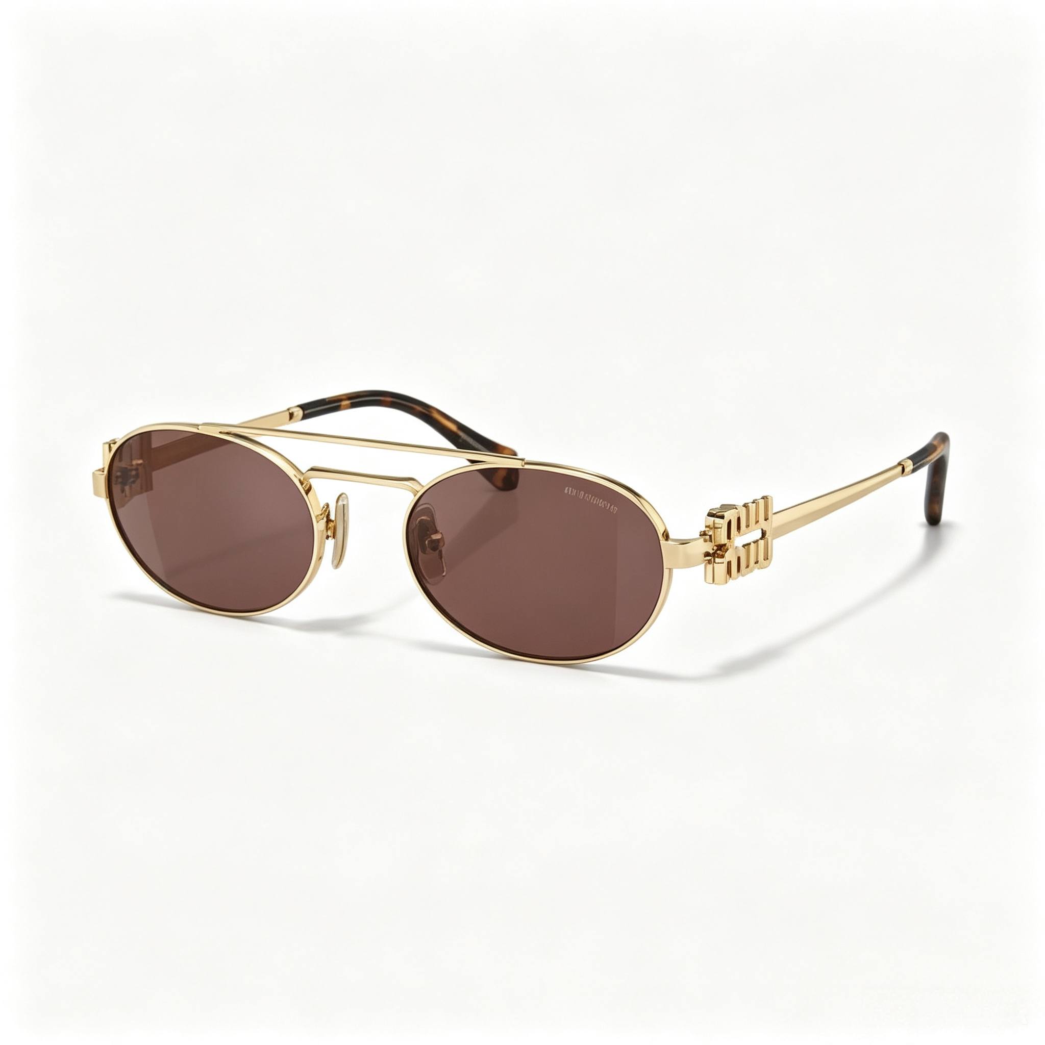 Miu Miu SMU 54ZS series double-bridge retro oval sunglasses
