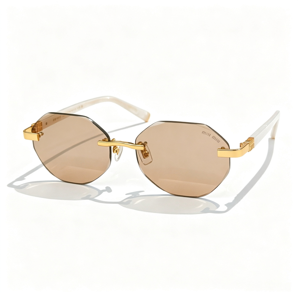 Miu Miu MU A1952 series frameless polygonal sunglasses