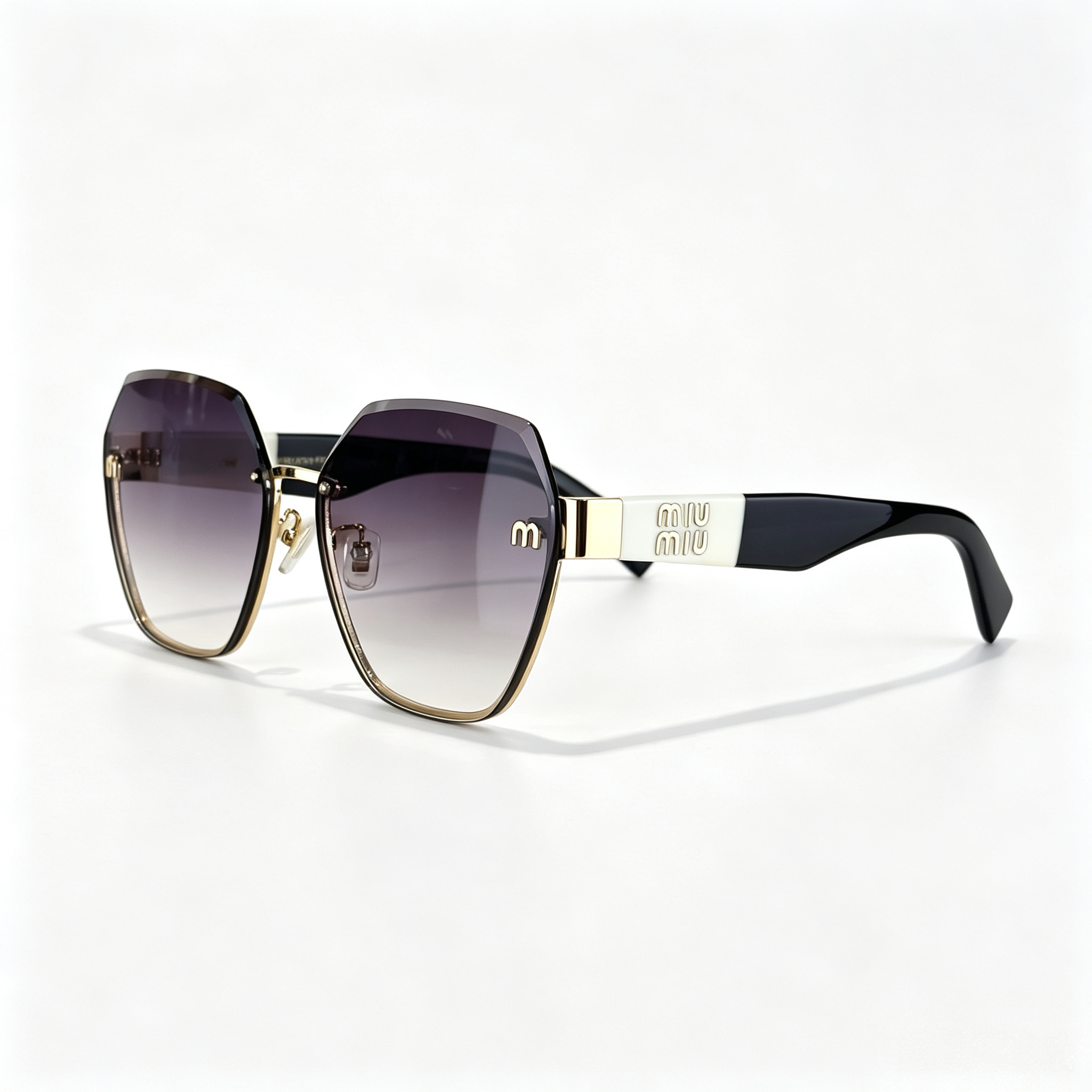 Miu Miu MU 62ZS Series Polygonal Metal Sunglasses