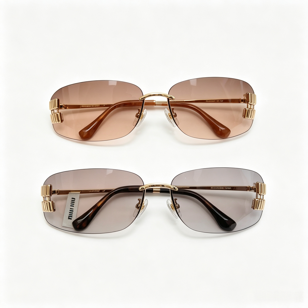 Miu Miu MU A51S series frameless curved sunglasses
