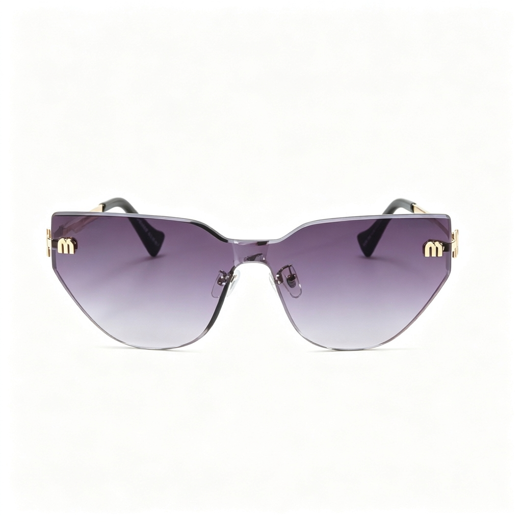 Miu Miu MU 105AV series frameless cat-eye sunglasses