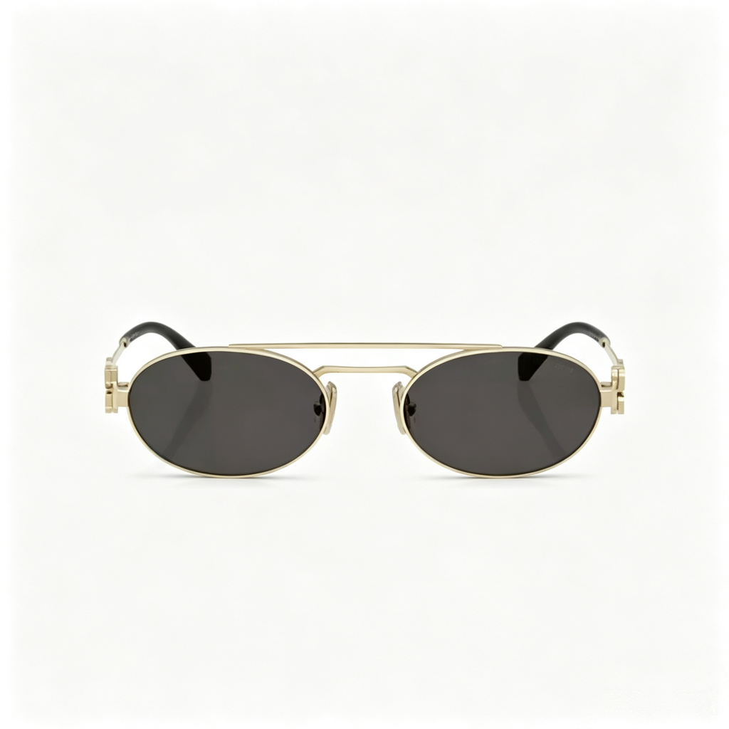 Miu Miu SMU 54ZS series double-bridge retro oval sunglasses