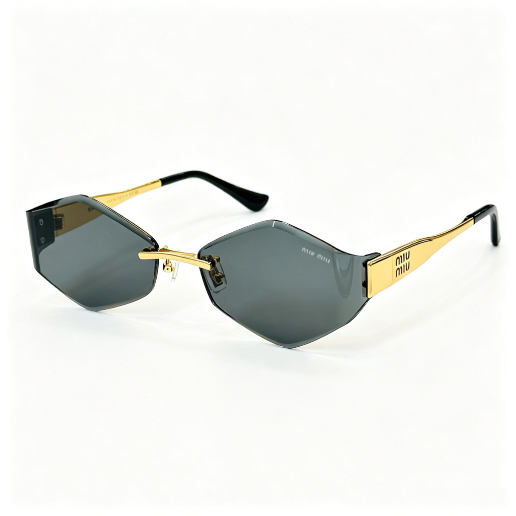 Miu Miu MU 140AV series frameless polygonal sunglasses