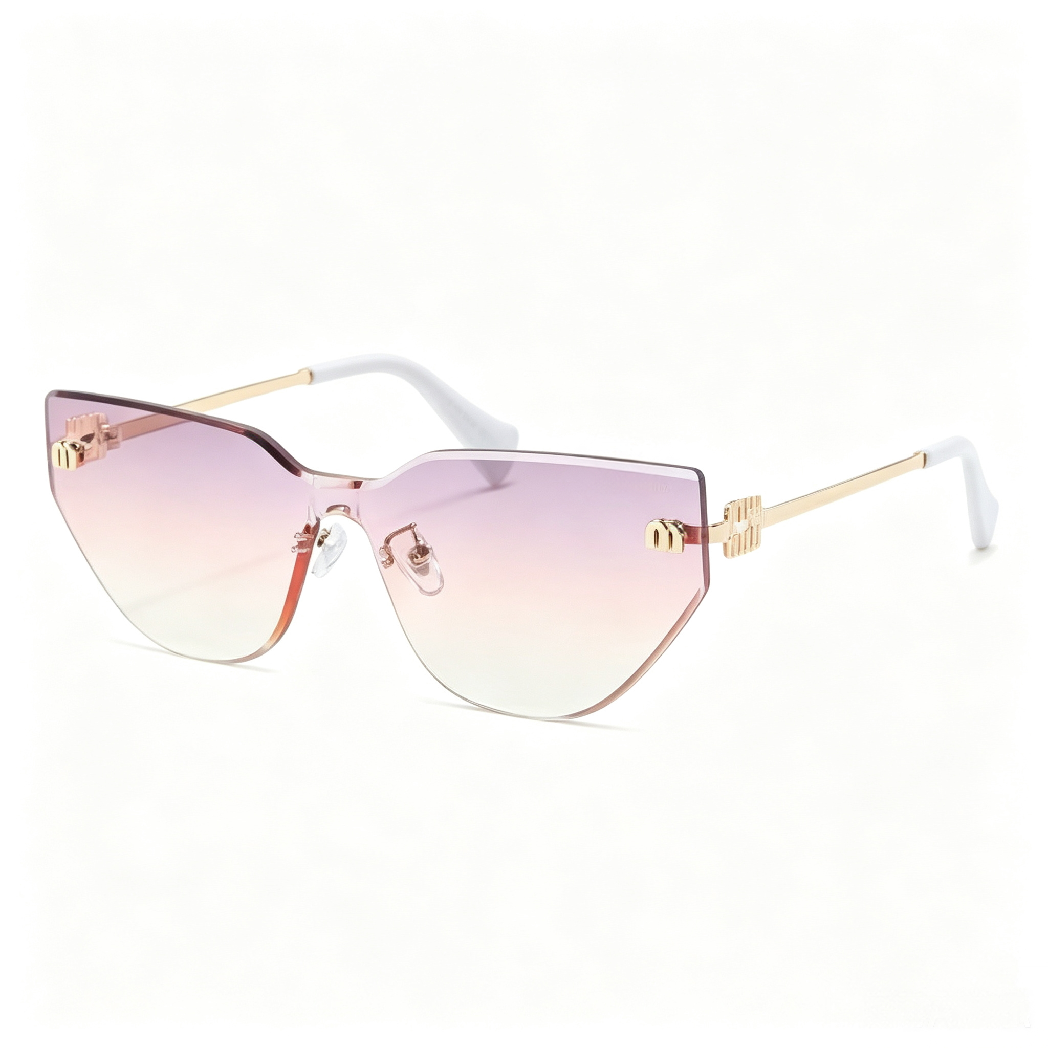 Miu Miu MU 105AV series frameless cat-eye sunglasses