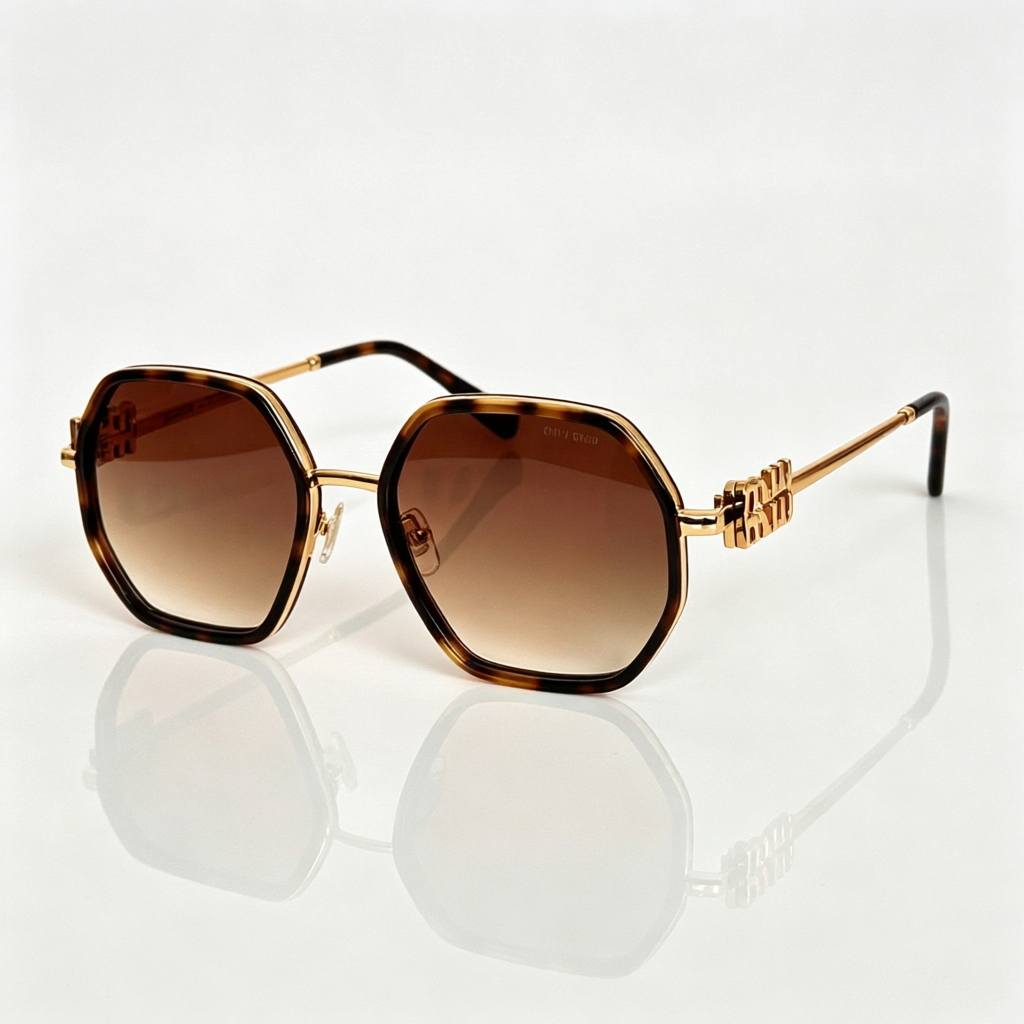 Miu Miu MU 778ZS Series Polygonal Metal Sunglasses