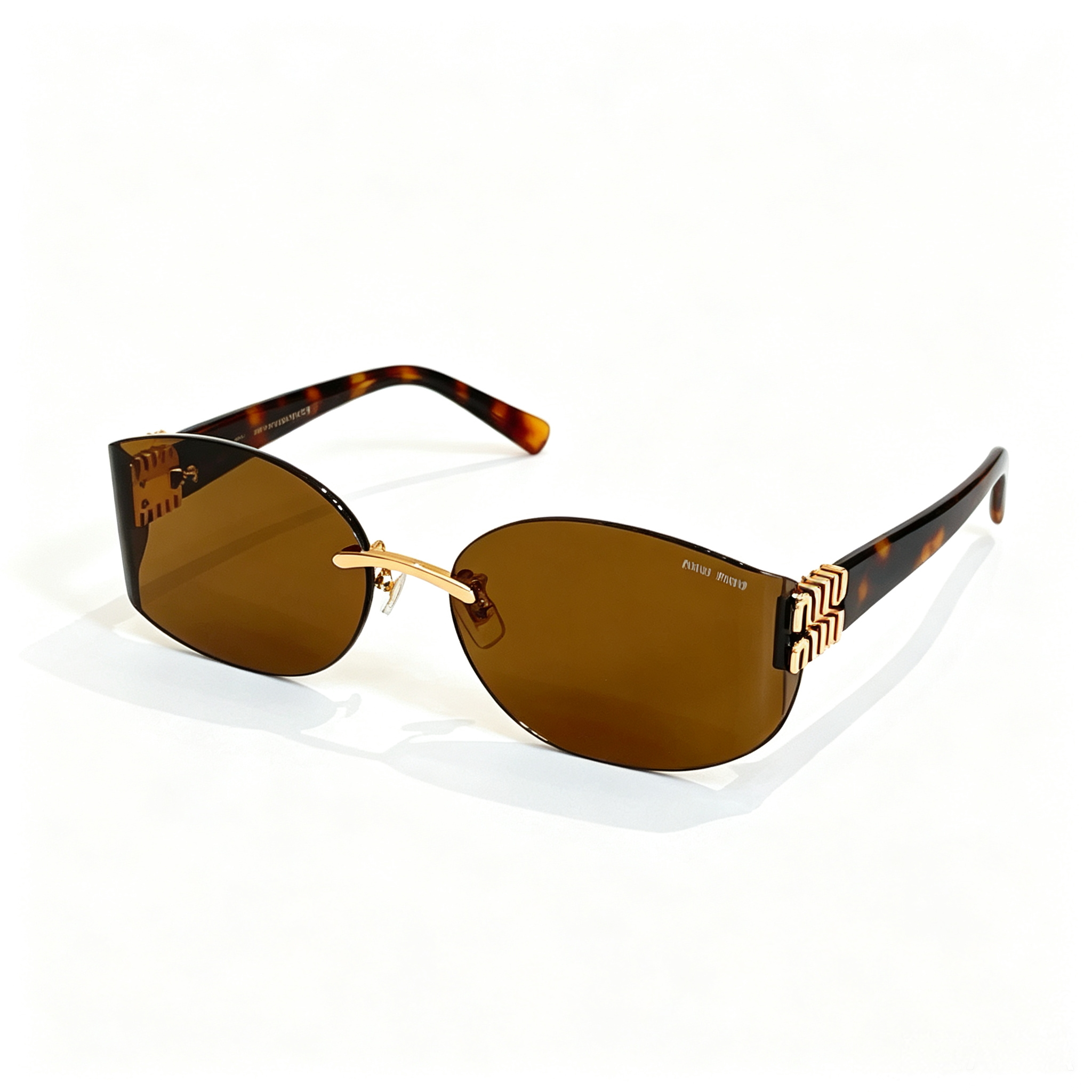 Miu Miu MU 112AV series frameless curved sunglasses