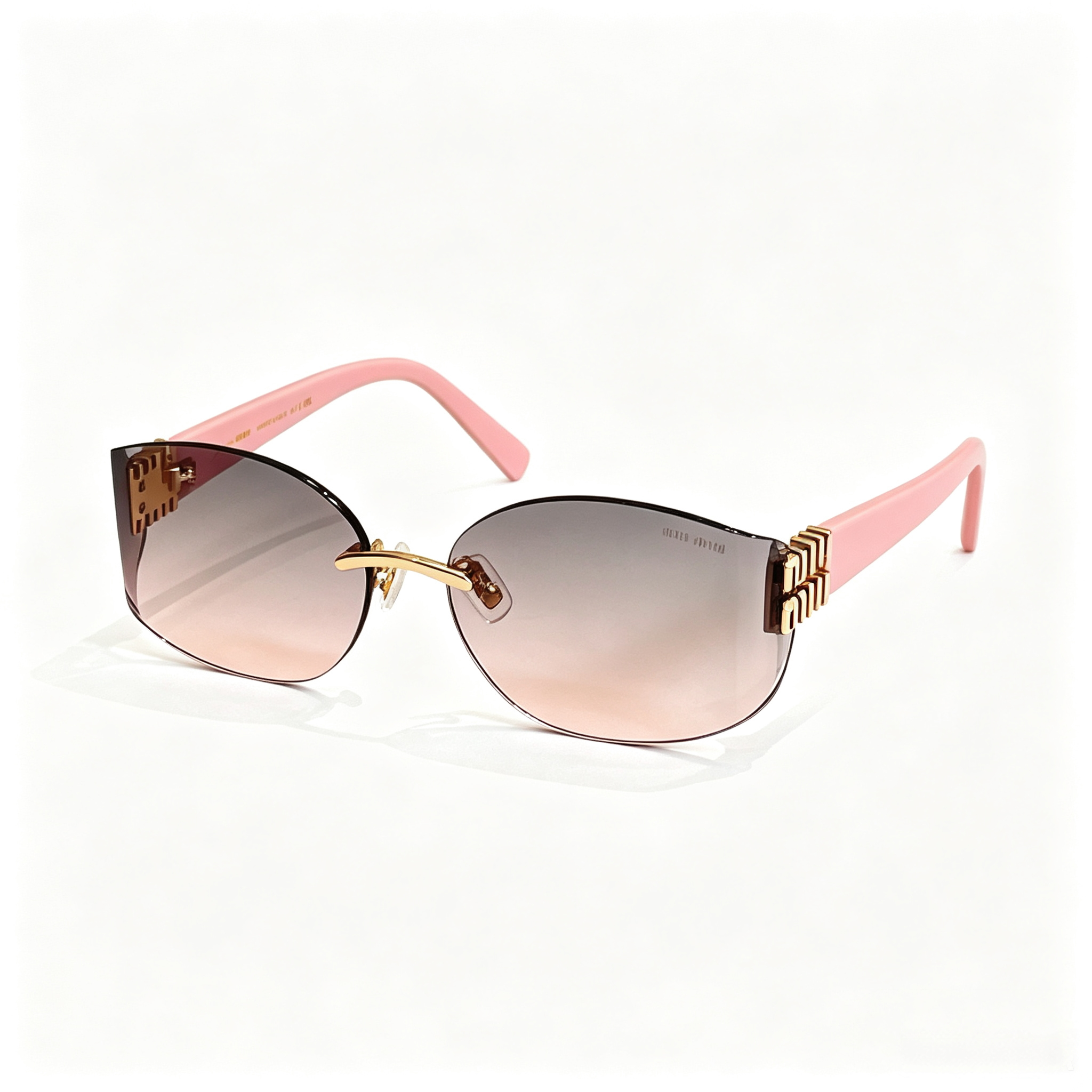 Miu Miu MU 112AV series frameless curved sunglasses