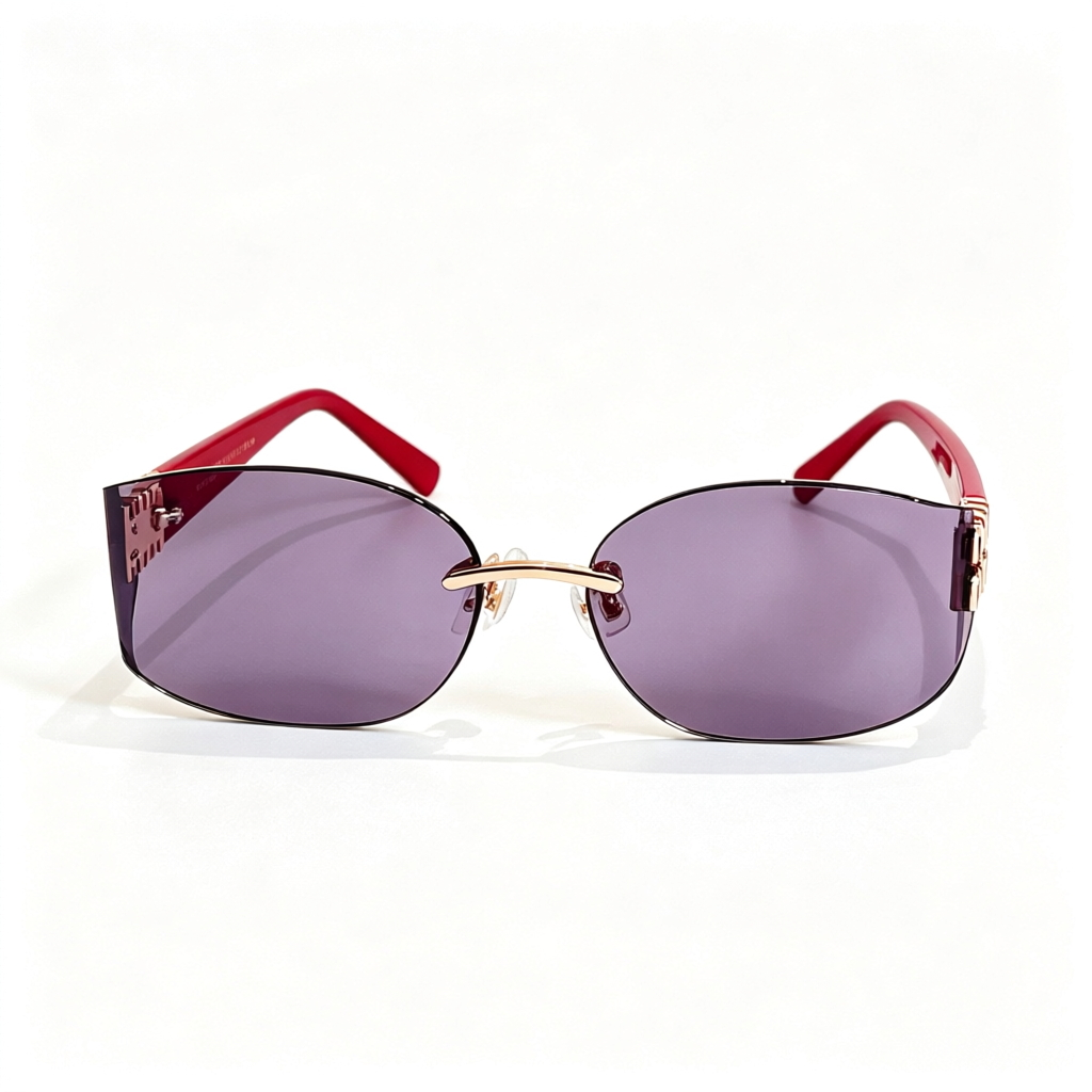 Miu Miu MU 112AV series frameless curved sunglasses