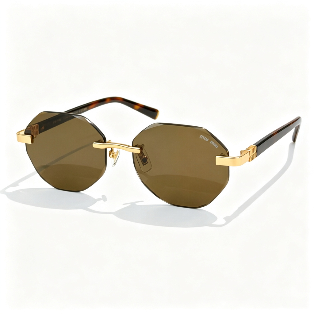 Miu Miu MU A1952 series frameless polygonal sunglasses