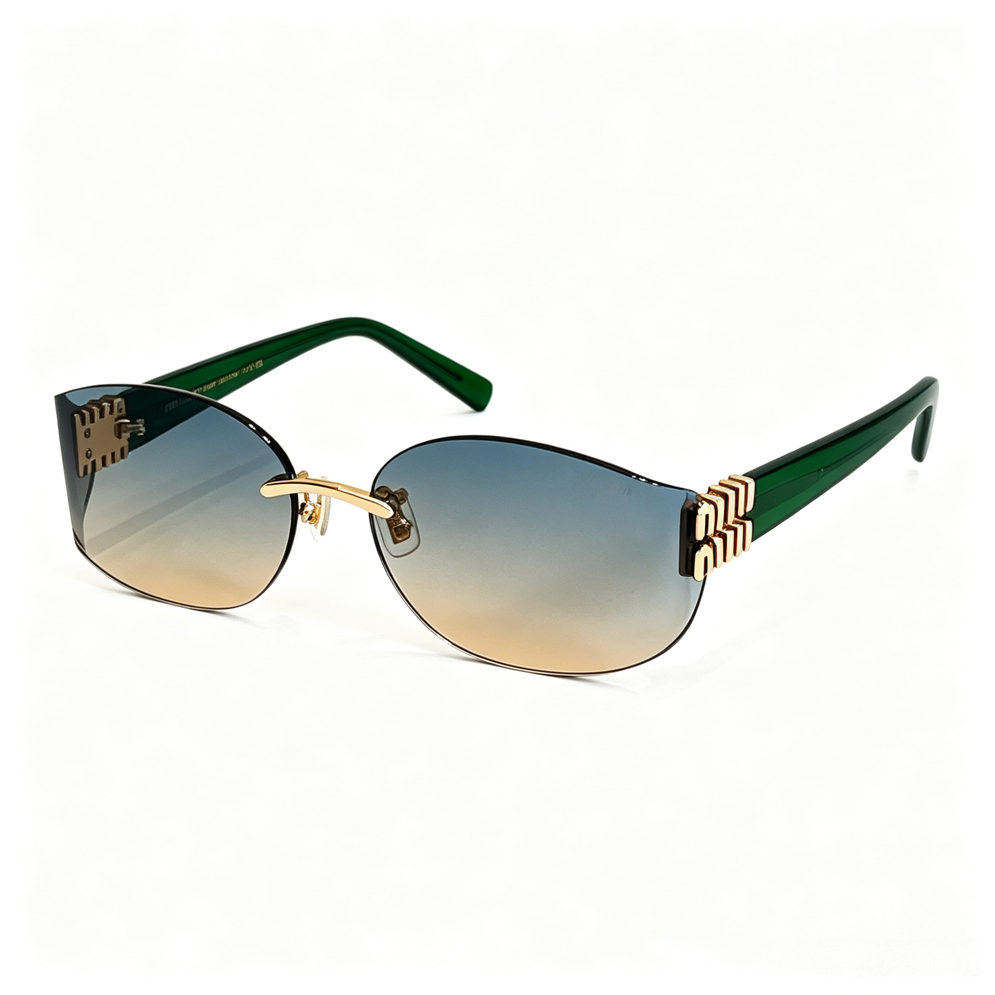 Miu Miu MU 112AV series frameless curved sunglasses