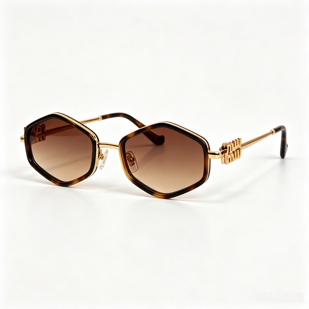 Miu Miu MU 778ZS Series Polygonal Metal Sunglasses