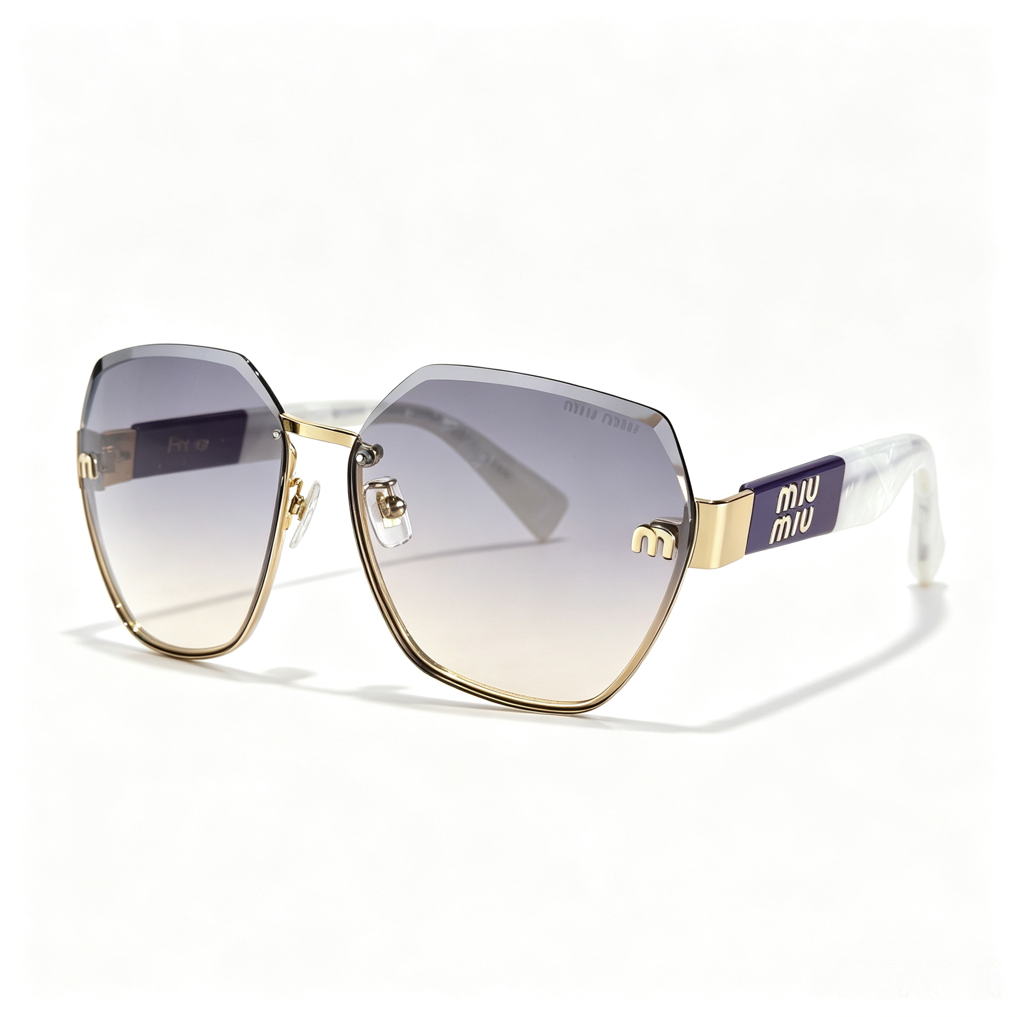 Miu Miu MU 62ZS Series Polygonal Metal Sunglasses