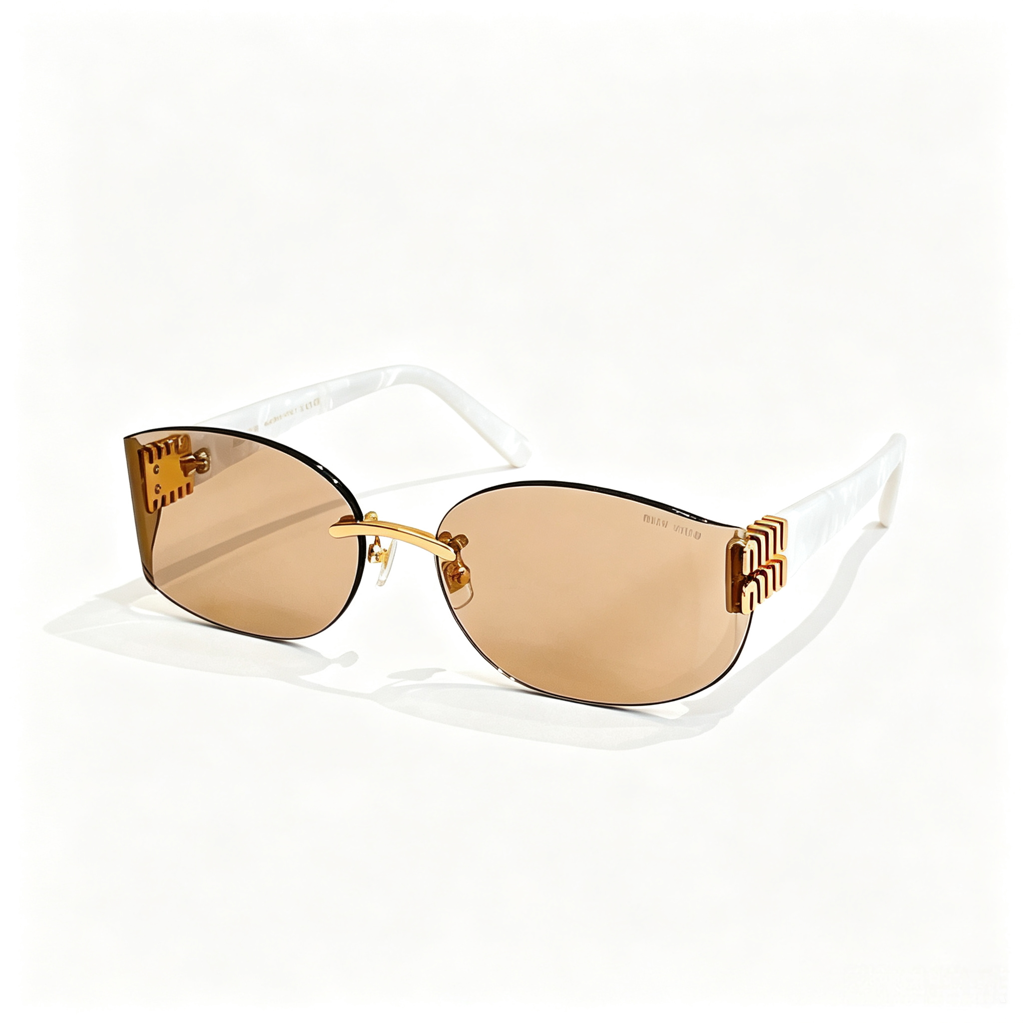 Miu Miu MU 112AV series frameless curved sunglasses